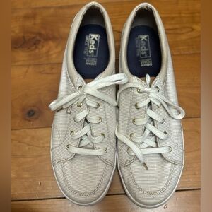 Keds Beige Lace-Up Sneakers